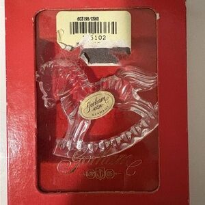 Gorham Clear Crystal Rocking Horse Ornament